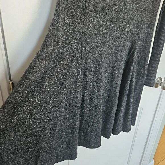 Saturday Sunday Anthropologie Cowl Neck Sweater Dress Medium, Heather Black - Picture 5 of 11